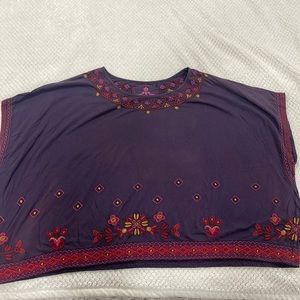 JW (Johnny Was) Los Angeles purple tunic/top.